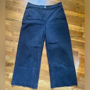 everlane wide leg crop navy size 12